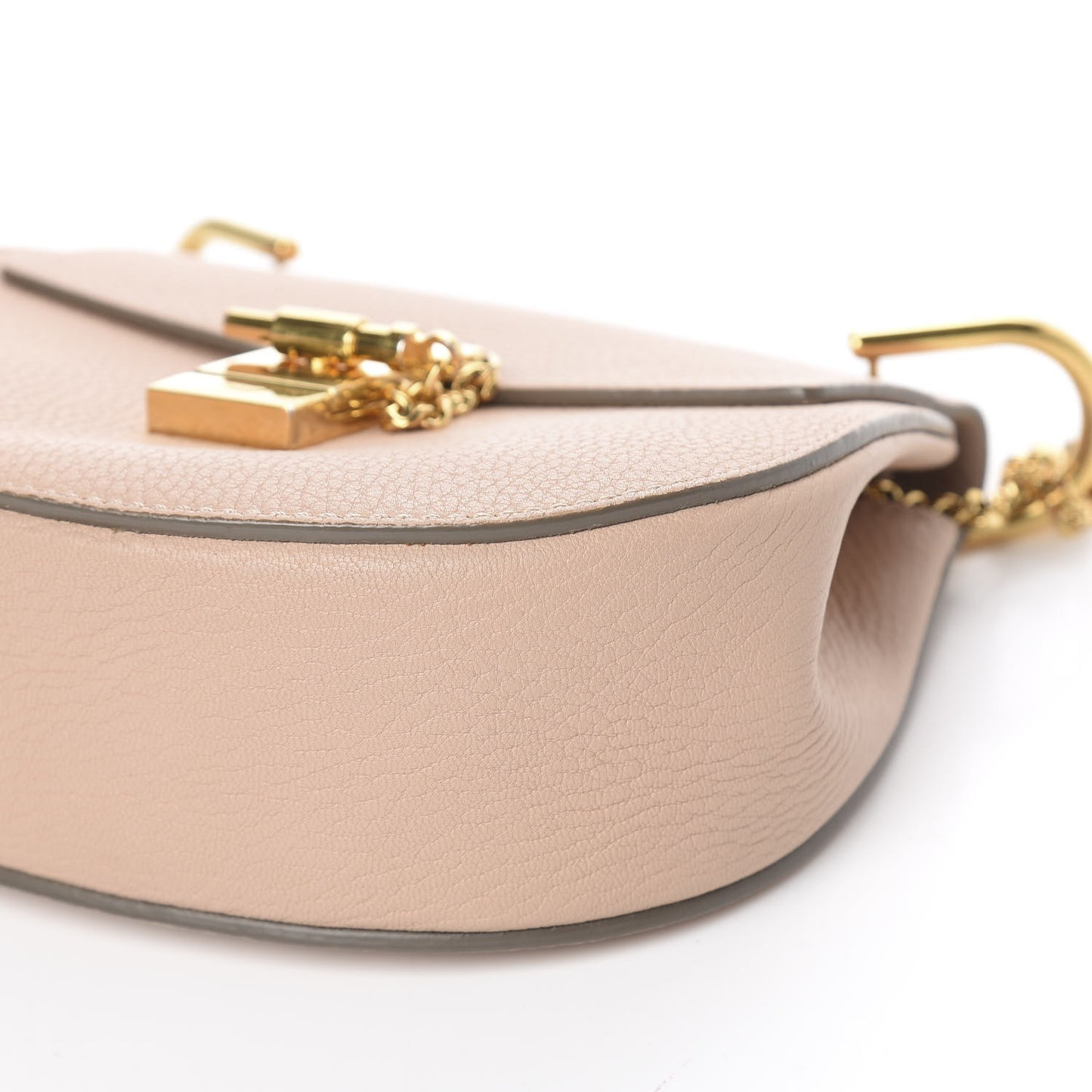 Grained Lambskin Mini Drew Shoulder Bag Biscotti Beige