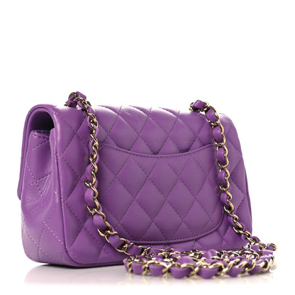 Chanel Lambskin Quilted Mini Rectangular Flap Purple 3 of 11