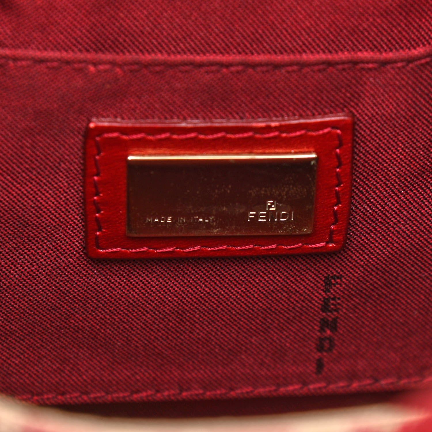 Fendi Zucchino Vitello Mini Sporty Beige Rosso 9 of 11