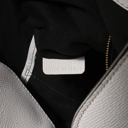 Burberry Grainy Calfskin House Check Buckle Medium Sycamore Hobo White 10 of 11