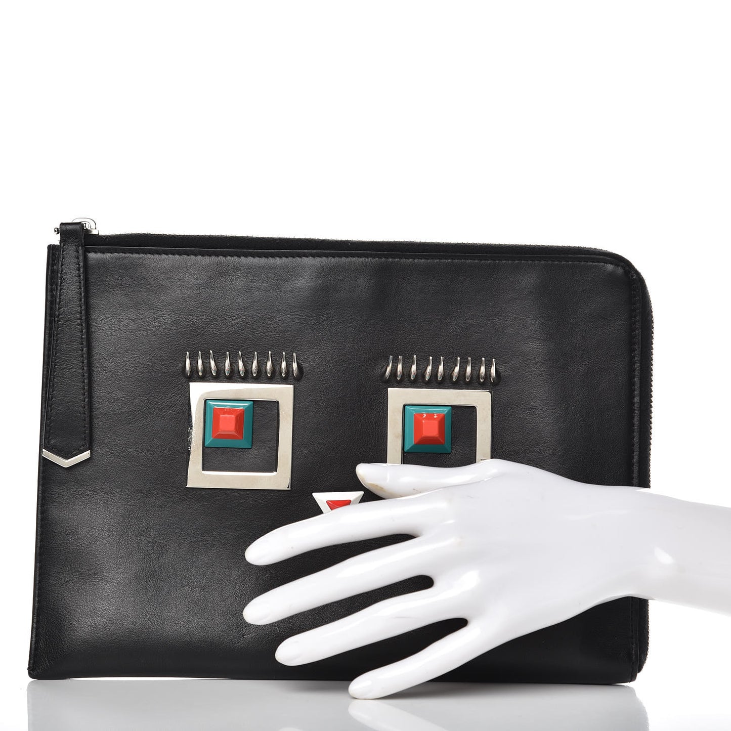 Vitello Century Hypnoteyes Zip Around Pouch Black