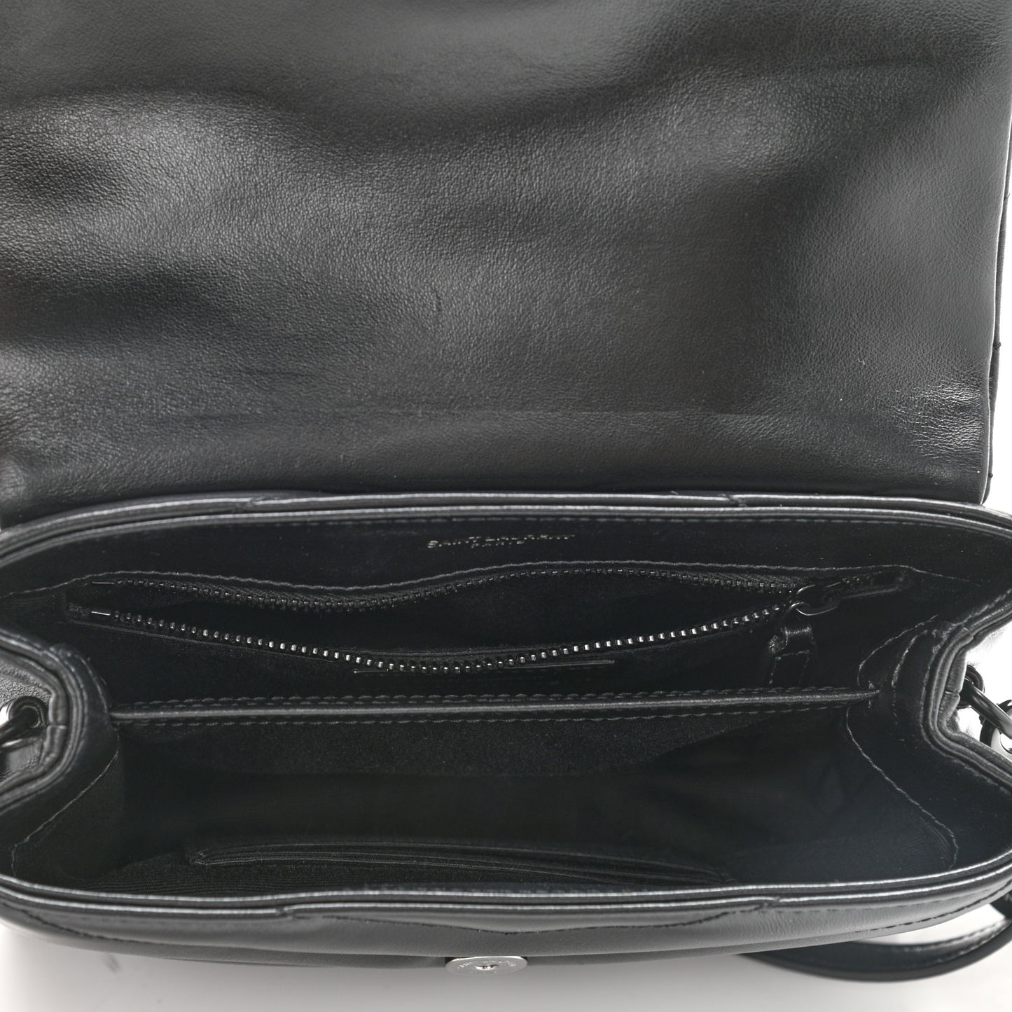 Calfskin Y Quilted Monogram Toy Loulou Crossbody Bag Black