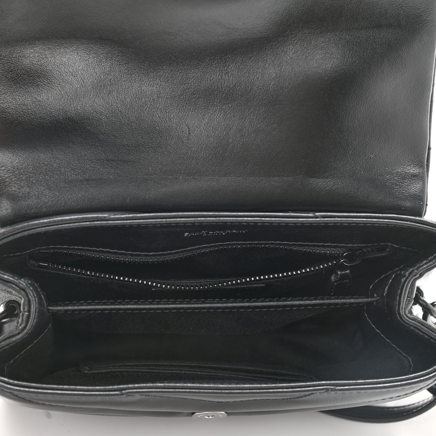 Saint Laurent Calfskin Y Quilted Monogram Toy Loulou Crossbody Bag Black 5 of 11