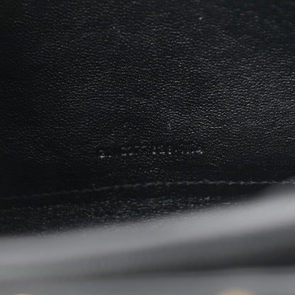 Saint Laurent Grain De Poudre Matelasse Chevron Monogram Chain Wallet Black 7 of 10