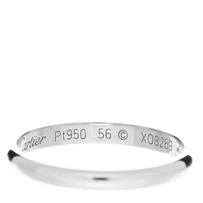 Cartier Platinum 2mm 1895 Wedding Band Ring 56 7.5 5 of 7