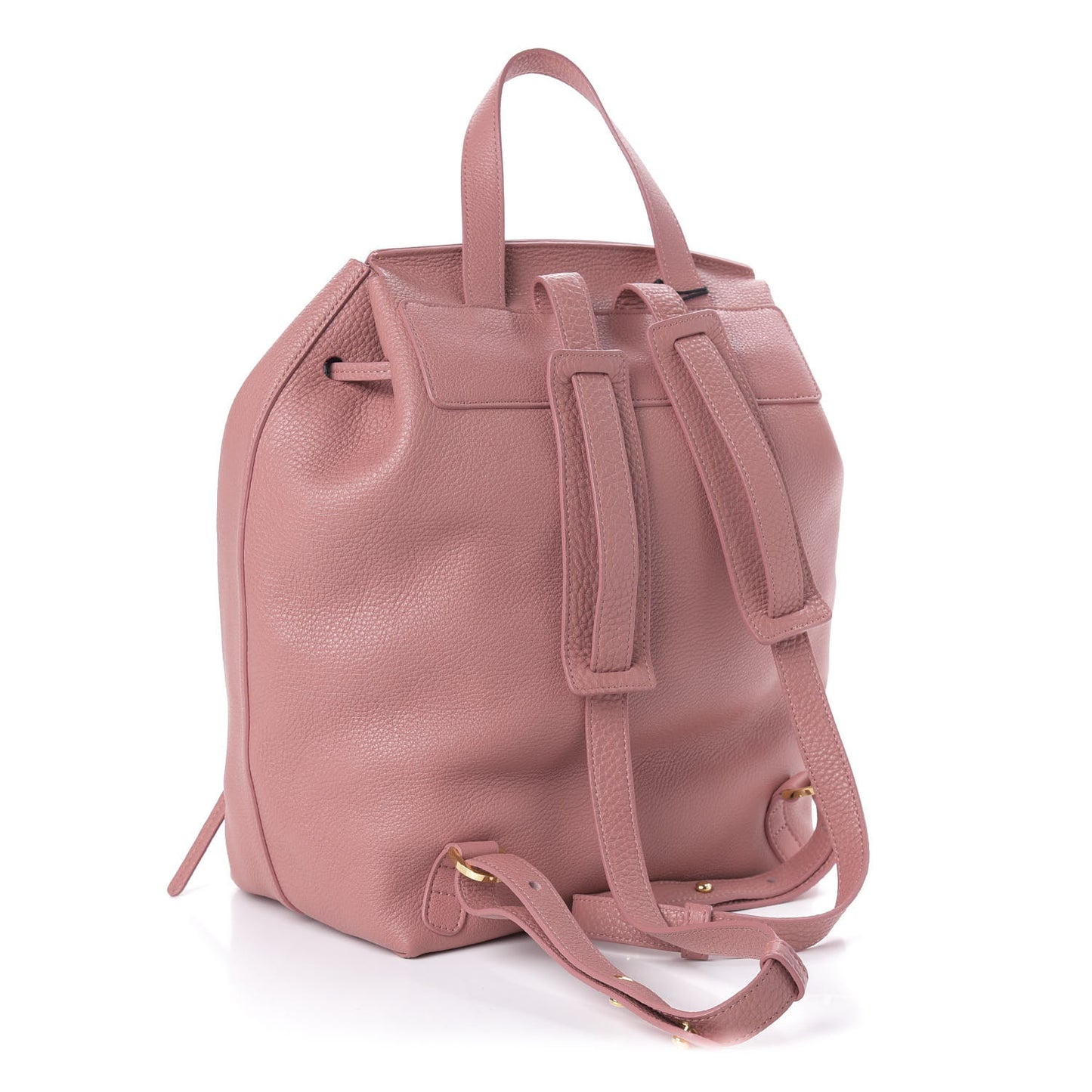 Tumbled Calfskin Backpack Bag Blush
