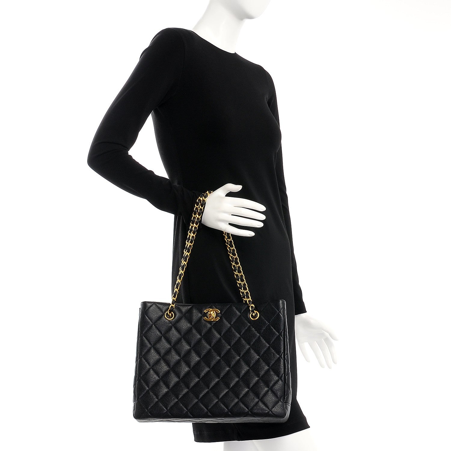 Chanel Caviar Quilted Shopper Tote Black 2 of 8