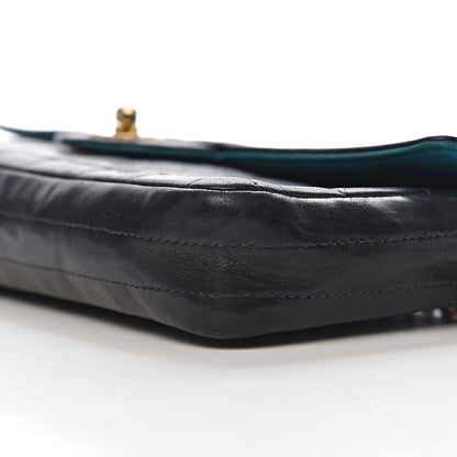 Chanel Lambskin Quilted East West Chocolate Bar Flap Navy 18 of 19