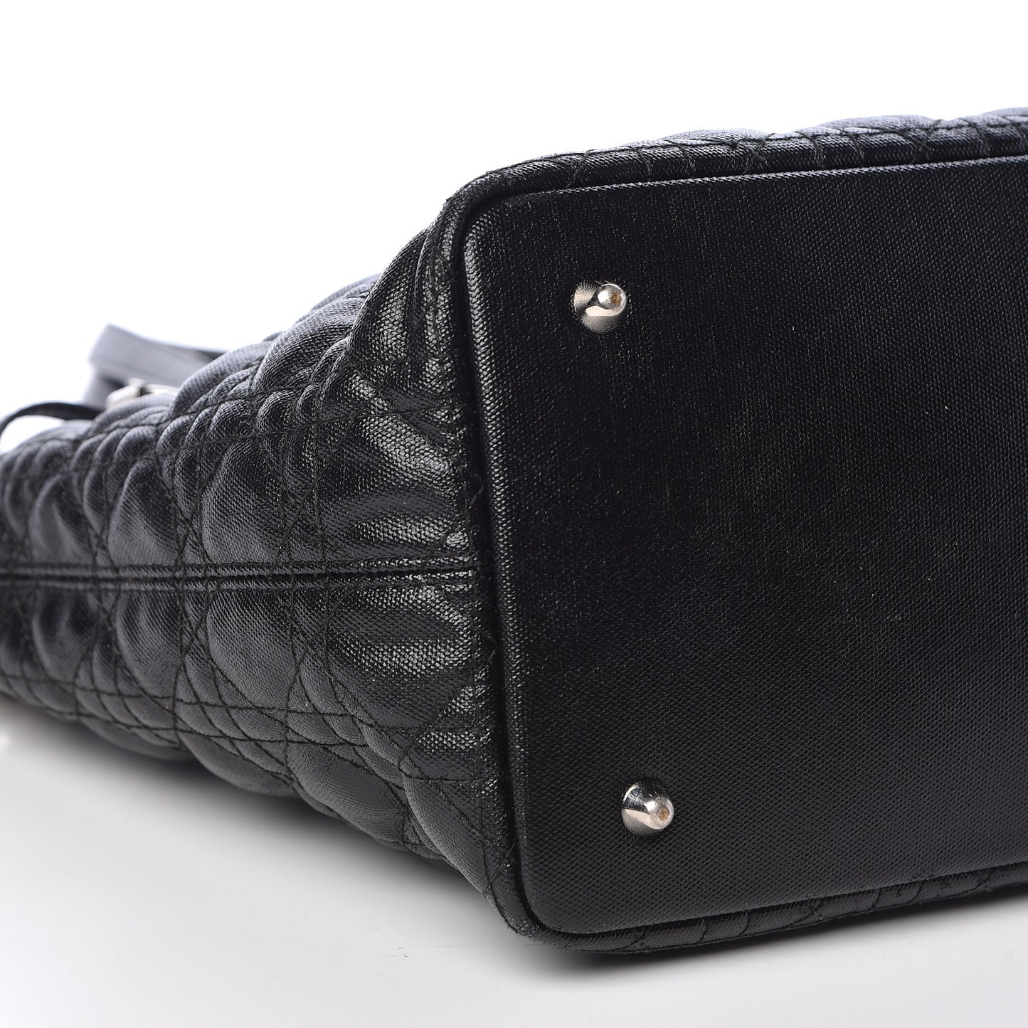 Coated Canvas Cannage Medium Panarea Tote Black