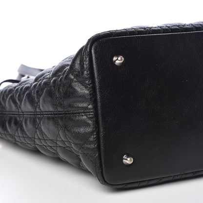 Christian Dior Coated Canvas Cannage Medium Panarea Tote Black 8 of 12