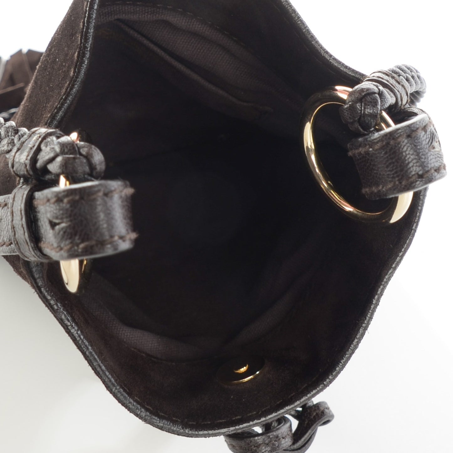 Suede Fringe Messenger Bag Chocolate