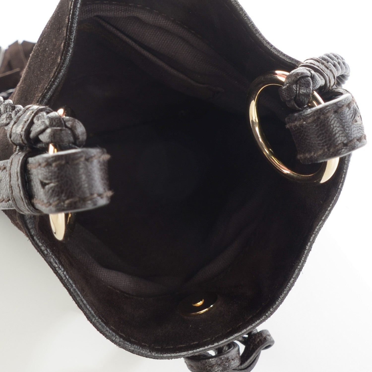 Saint Laurent Suede Fringe Messenger Bag Chocolate 7 of 7