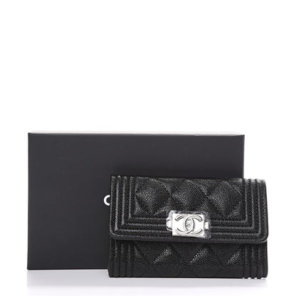 Chanel Caviar Quilted Boy Flap Card Holder Black 8 of 8