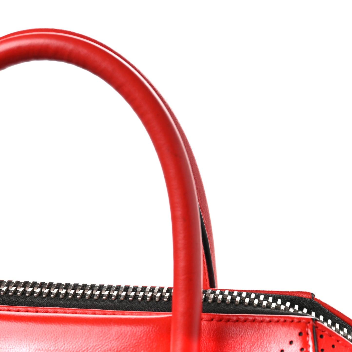 Lambskin Perforated Small Antigona Pop Red