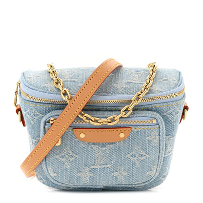 Louis Vuitton Monogram Denim Mini Bumbag Sky Blue 1 of 9