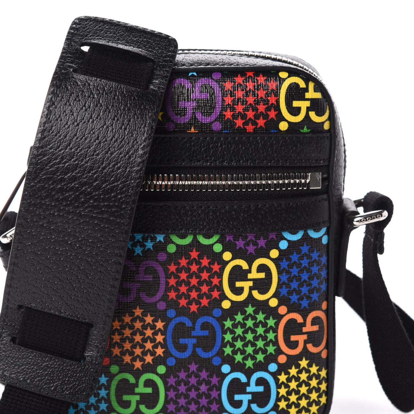 GG Supreme Monogram Psychedelic Messenger Bag Black