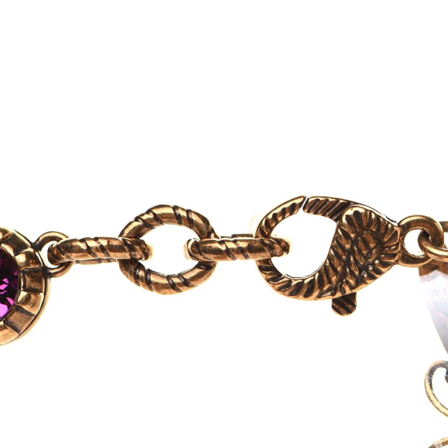 Crystal Butterfly Necklace Aged Gold Multicolor
