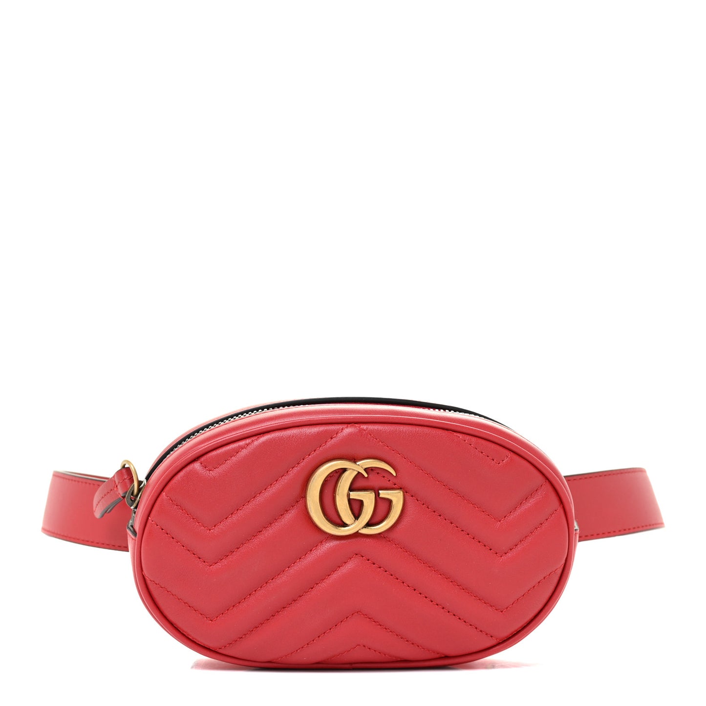 Calfskin Matelasse GG Marmont Belt Bag 85 34 Hibiscus Red