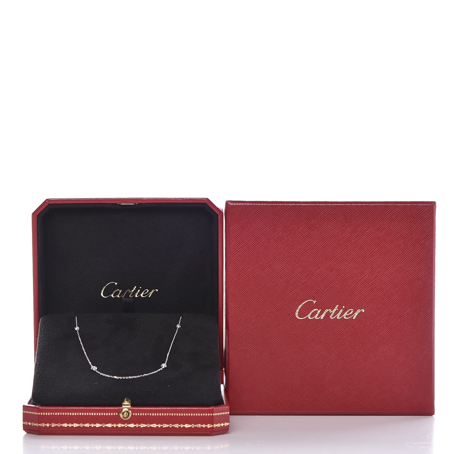 Cartier 18K White Gold 6 Diamond D'Amour Station Necklace 6 of 7