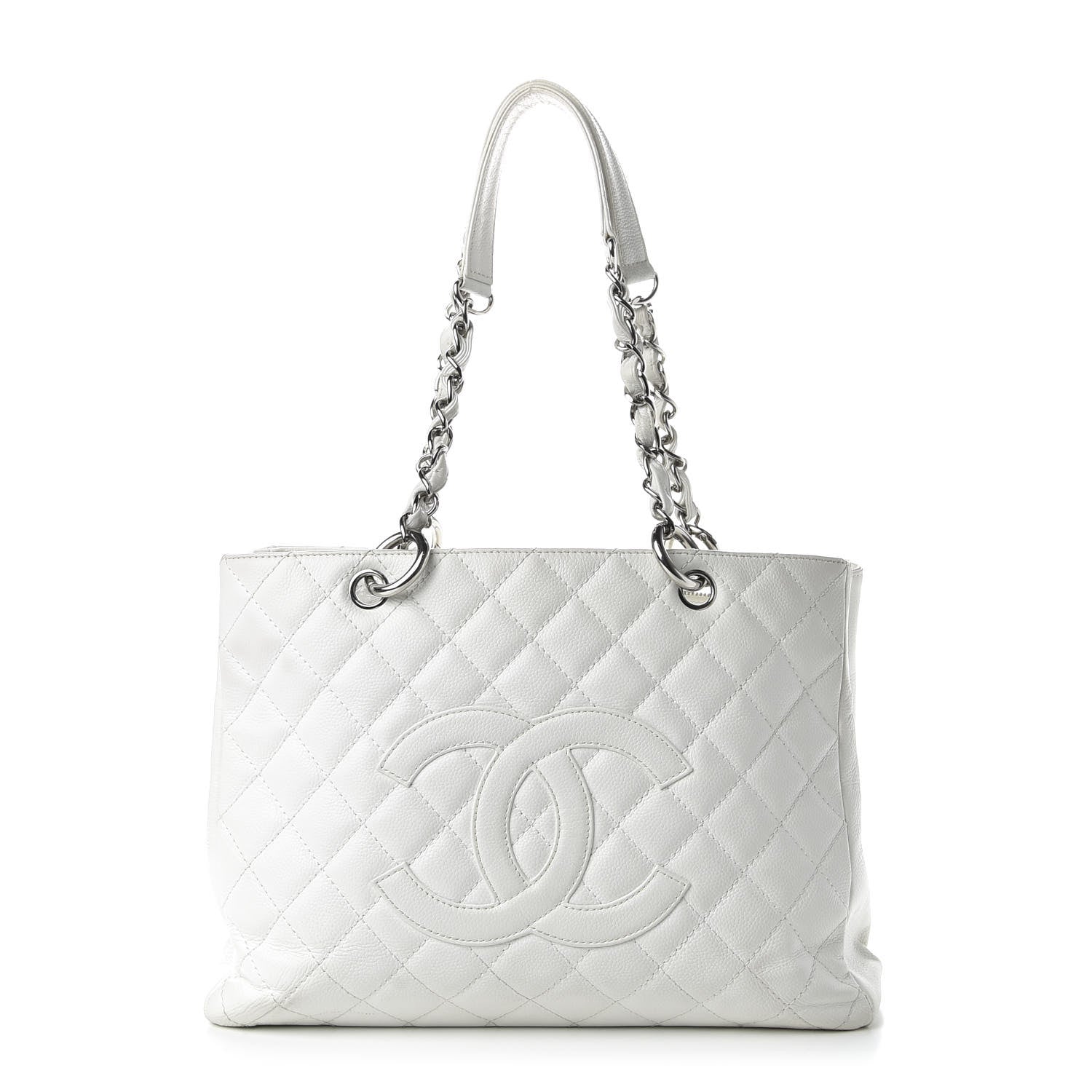 Chanel Caviar Quilted Grand Shopping Tote GST White 1 of 13