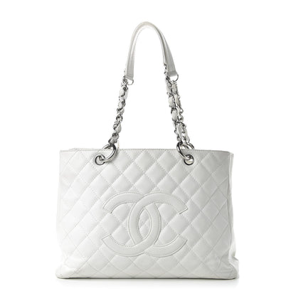 Chanel Caviar Quilted Grand Shopping Tote GST White 1 of 13