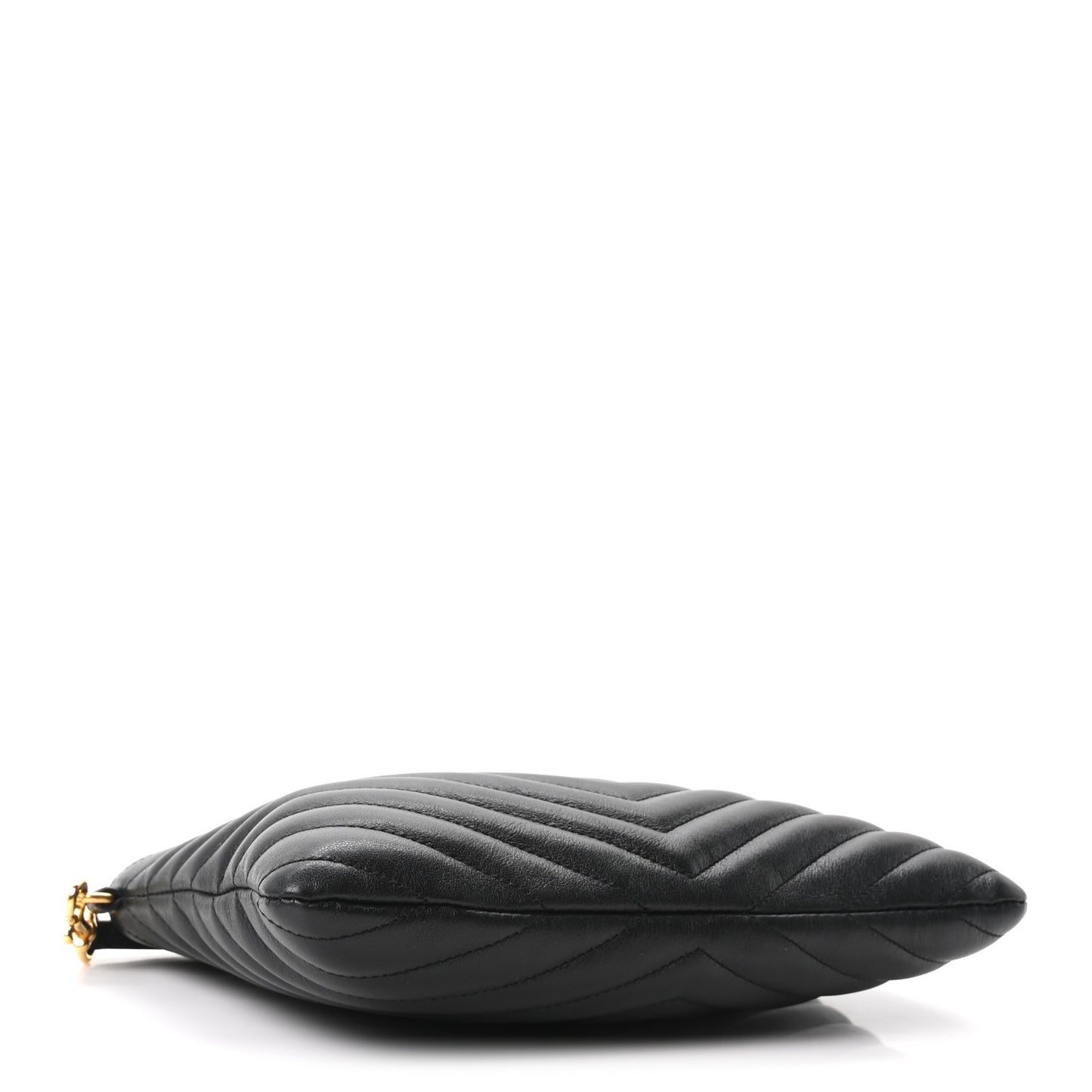 Calfskin Matelasse Chevron Monogram A5 Wristlet Black