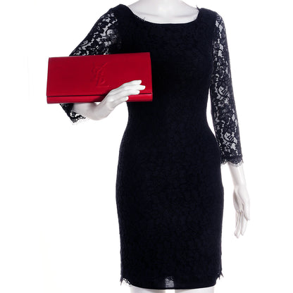 Saint Laurent Calfskin Belle De Jour Large Clutch Lipstick Red 2 of 7