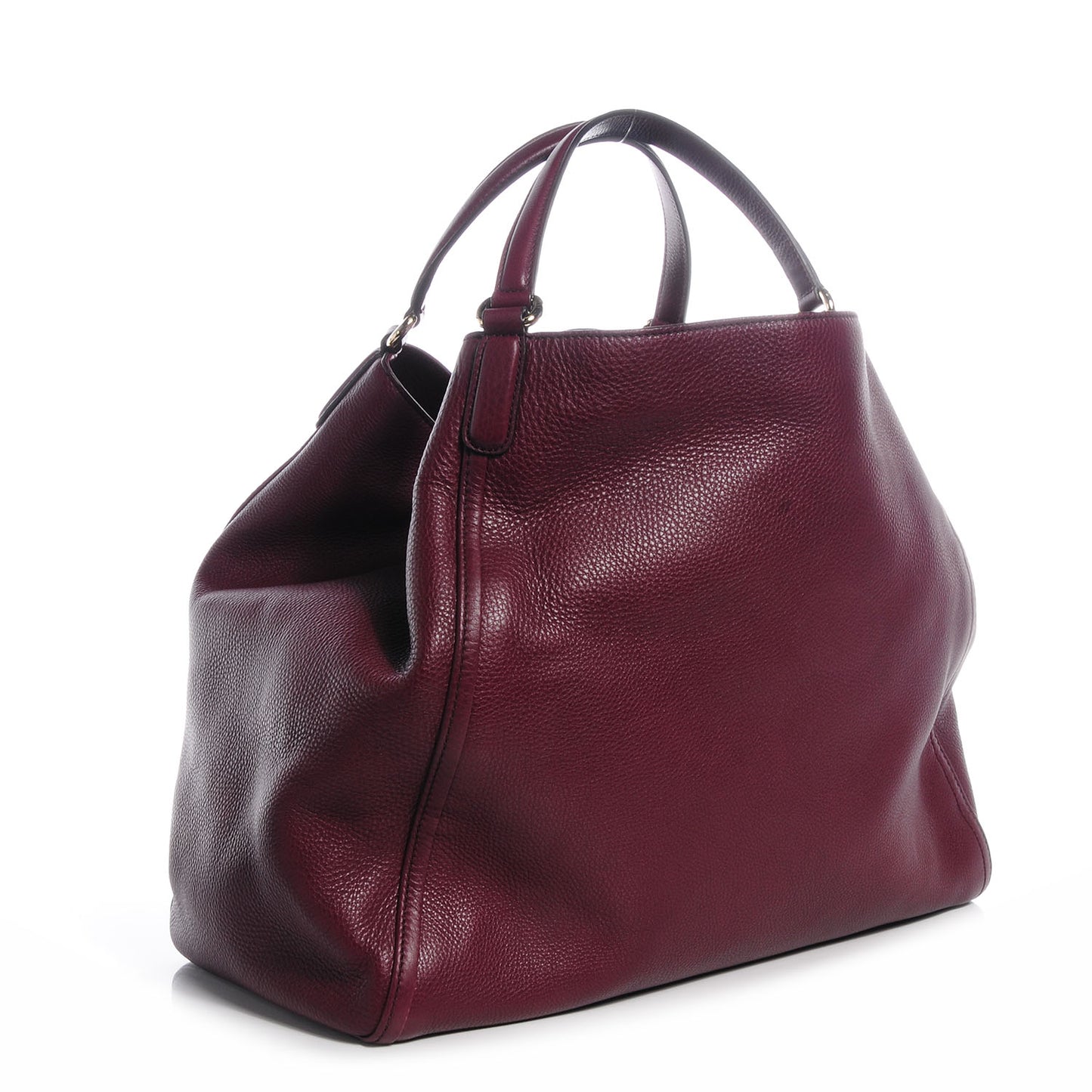Pebbled Calfskin Large Soho Shoulder Bag Bordeaux