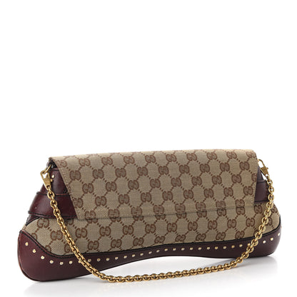 Gucci Monogram Studded Horsebit Clutch Bordeaux 3 of 12