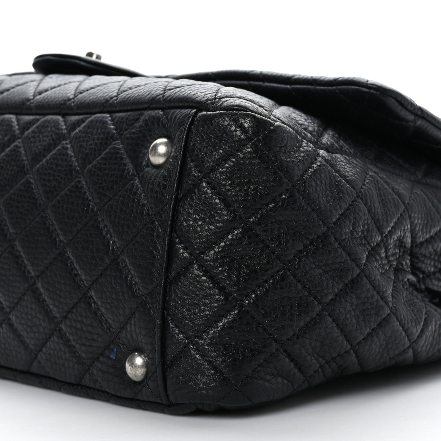 Calfskin Quilted XXL Travel Flap Bag Black