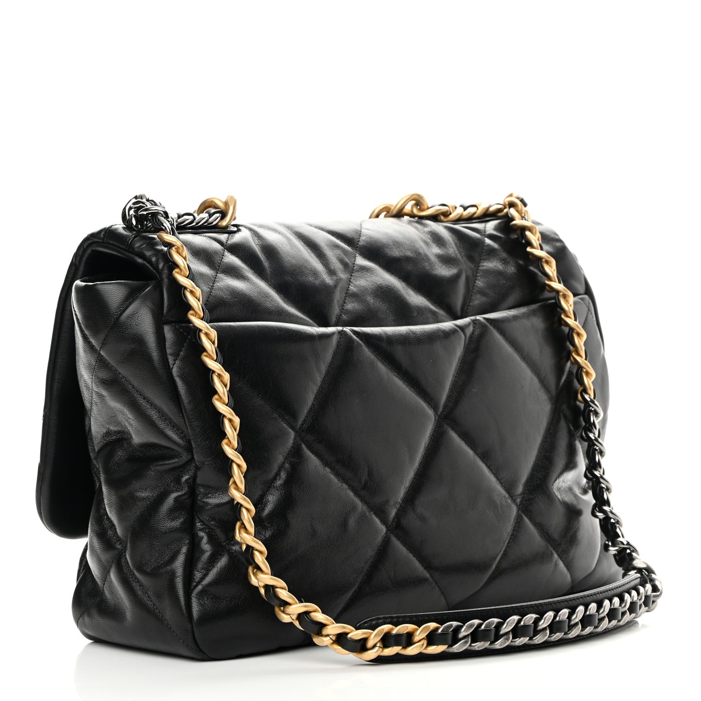 Lambskin Quilted Maxi Chanel 19 Flap Black