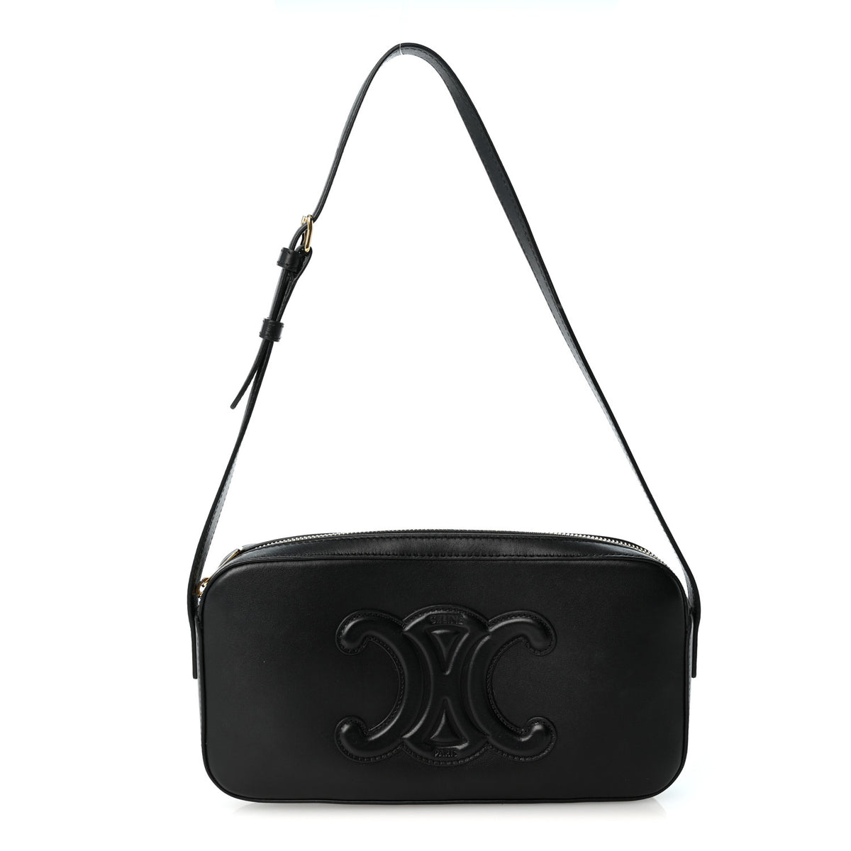 Smooth Calfskin Cuir Triomphe Camera Shoulder Bag Black