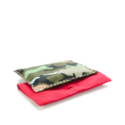 Valentino Garavani Nylon Camouflage Large Rockstud Zip Pouch Multi 4 of 7