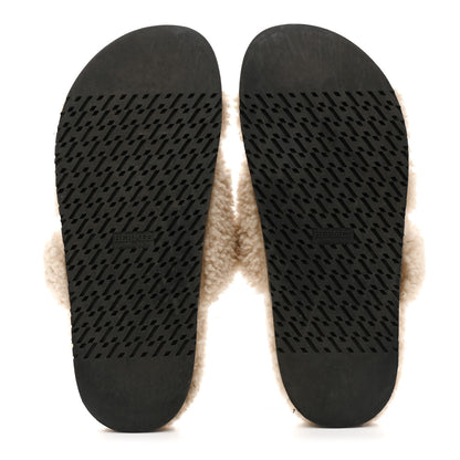 Hermes Woolskin Womens Chypre Sandals 40 Ecru 6 of 9