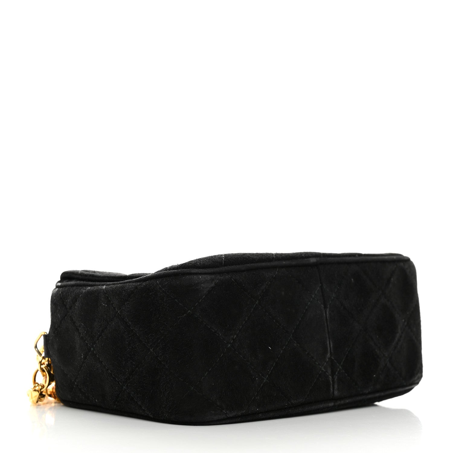 Chanel Suede Quilted CC Camera Case Black 4 of 11