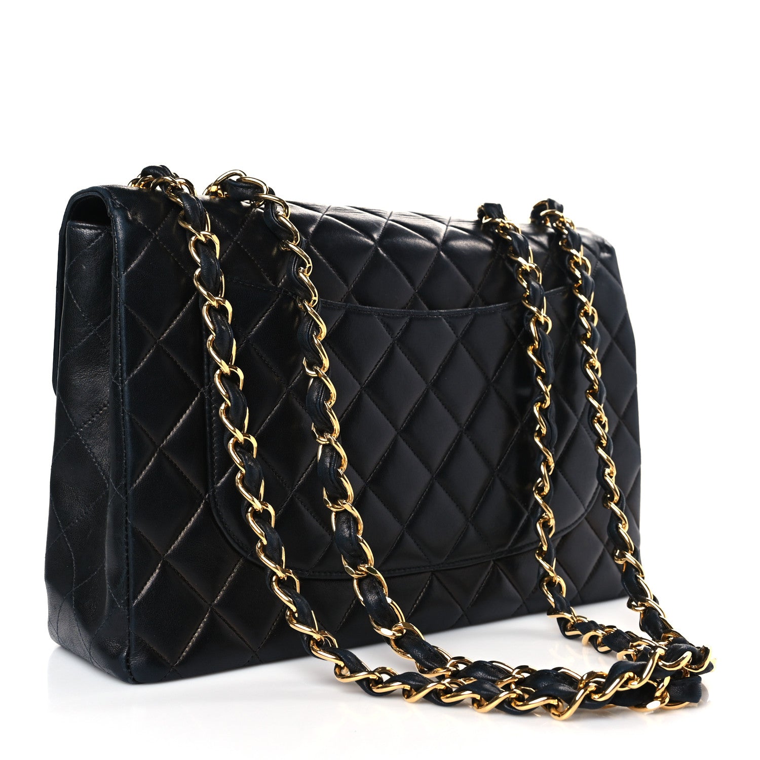 Chanel Lambskin Quilted Jumbo Single Flap Black 3 of 10