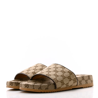 Gucci Canvas GG Monogram Mens Slide Sandals 7 Beige 4 of 11