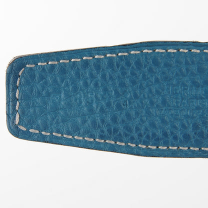 Hermes Box Togo 24mm H Belt 85 Black Blue Jean 13 of 14