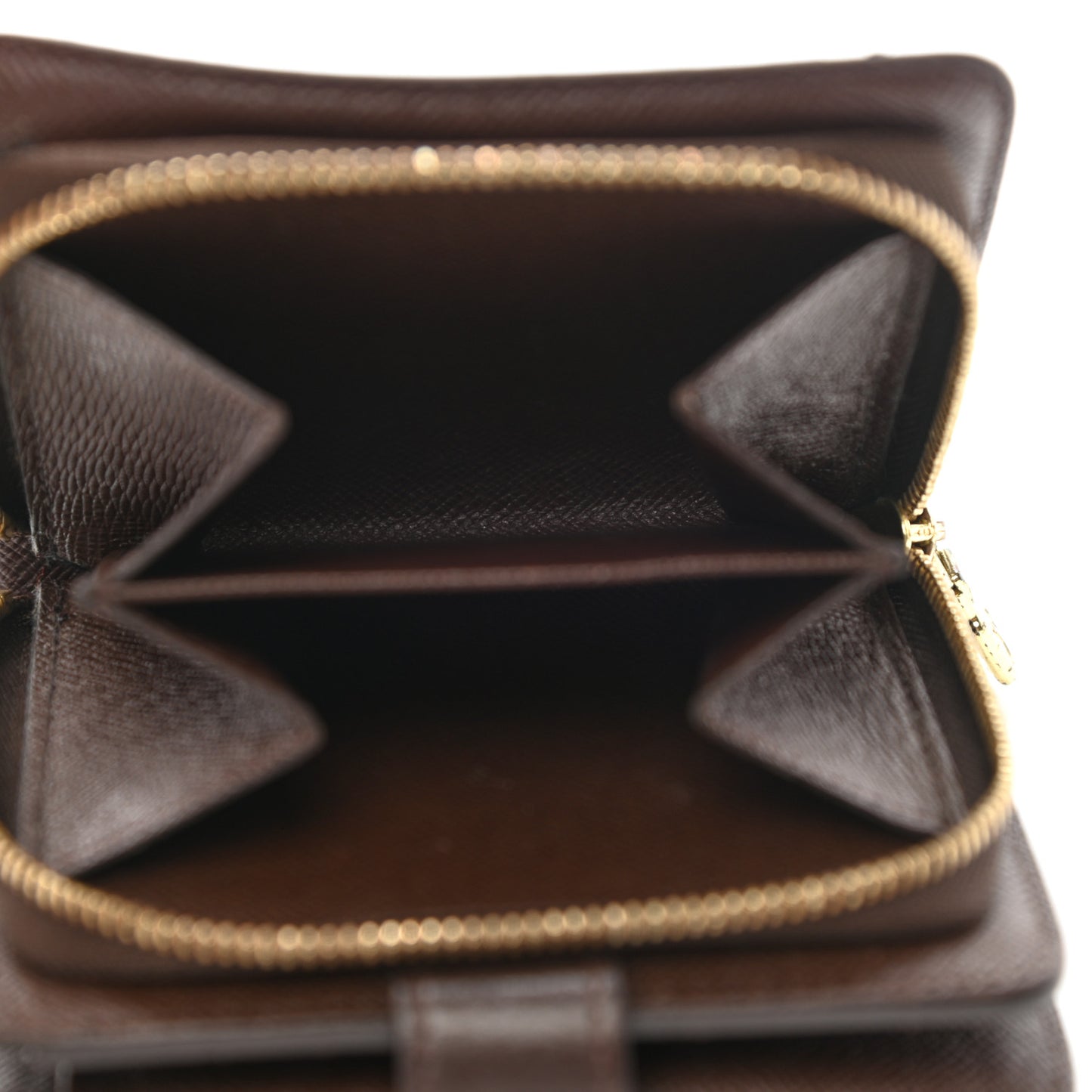 Damier Ebene Zippe Zipped Compact Wallet