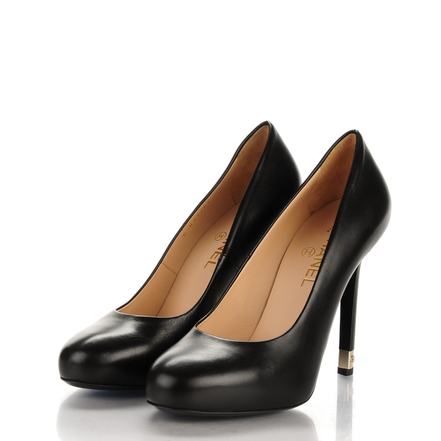 Chanel Lambskin CC Pumps 40 Black 3 of 8