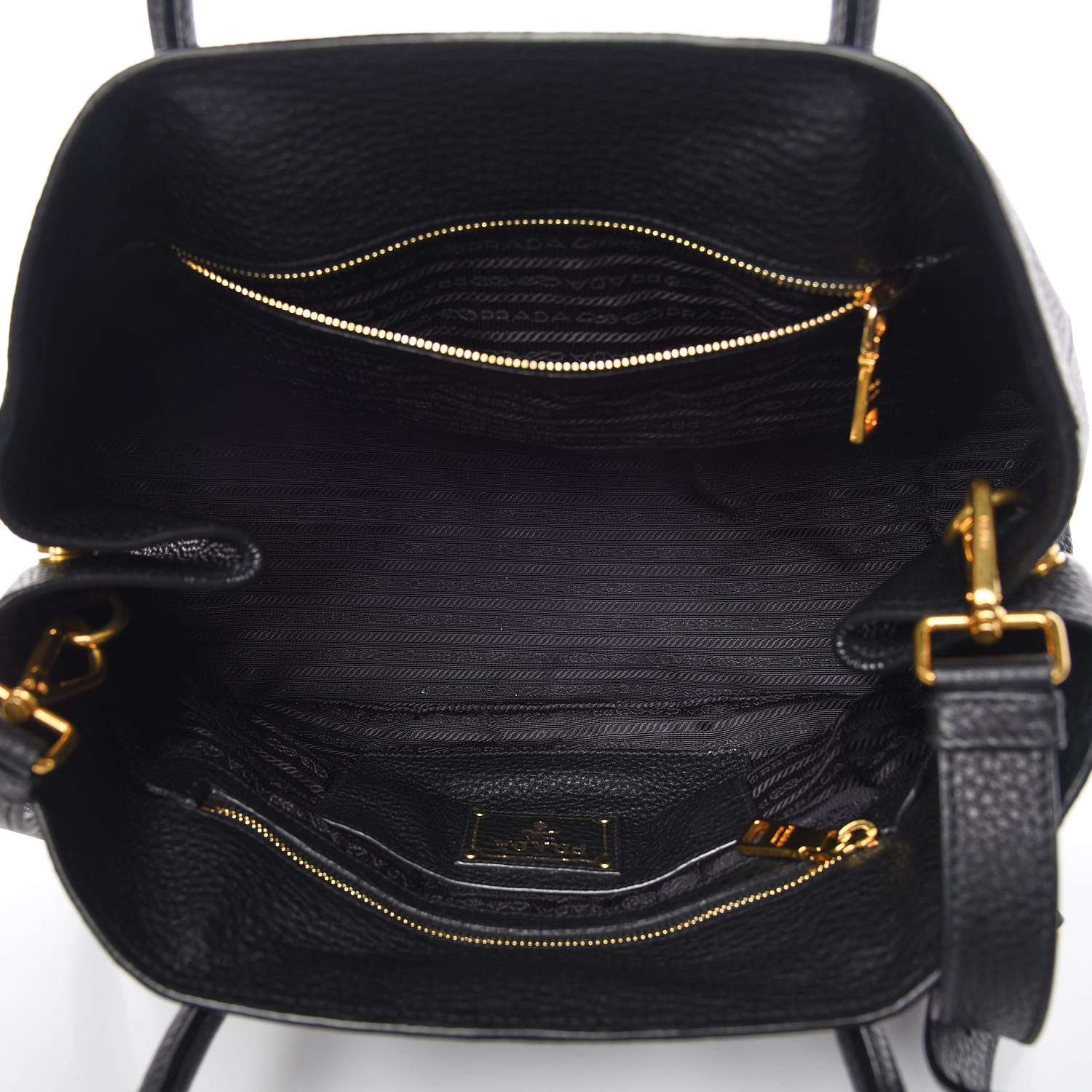 Prada Vitello Daino Tote Black 7 of 9