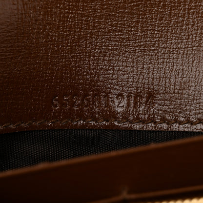 Gucci GG Supreme Monogram Azalea Calfskin Web Jackie 1961 Chain Wallet Beige Ebony Brown Sugar 7 of 13