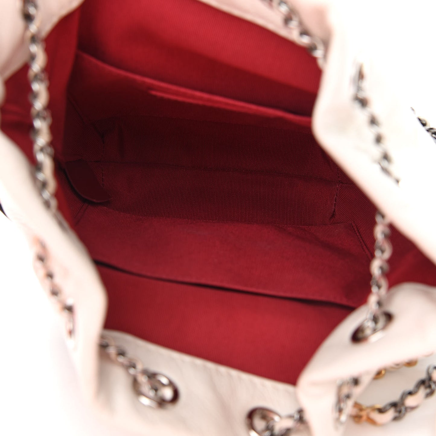 Aged Calfskin Quilted Small Gabrielle Bucket White Black
