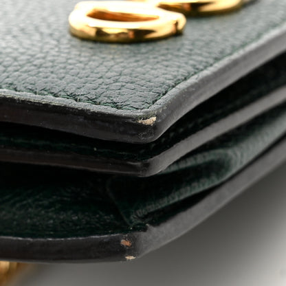 Gucci Grainy Calfskin Zumi Chain Card Case Wallet Vintage Green 9 of 11