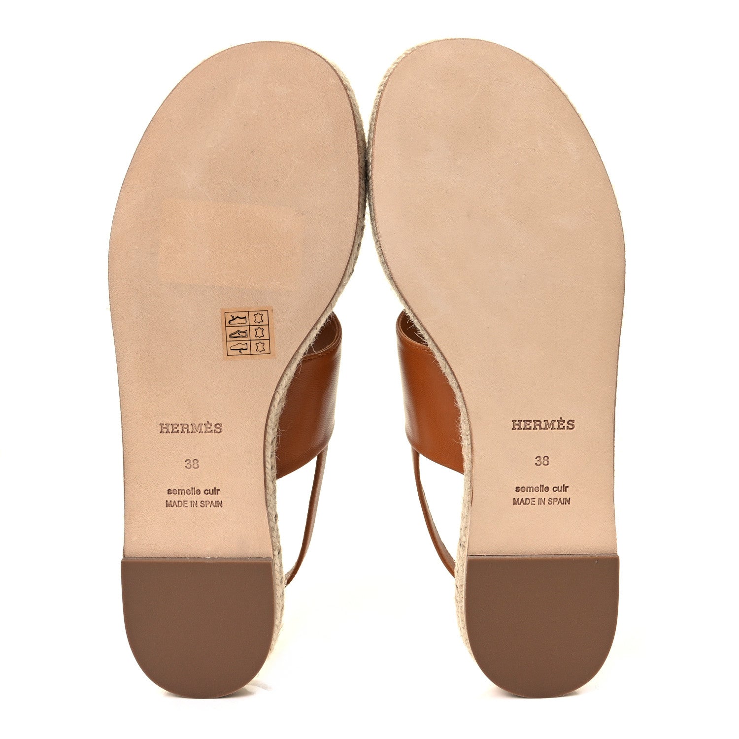 Hermes Goatskin Eloise Espadrille Sandals 38 Beige Doré 5 of 9
