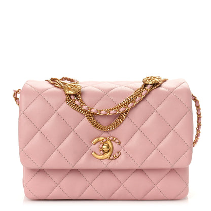 Chanel Lambskin Quilted Mini Medallion Multi Chain Flap Light Pink 1 of 10