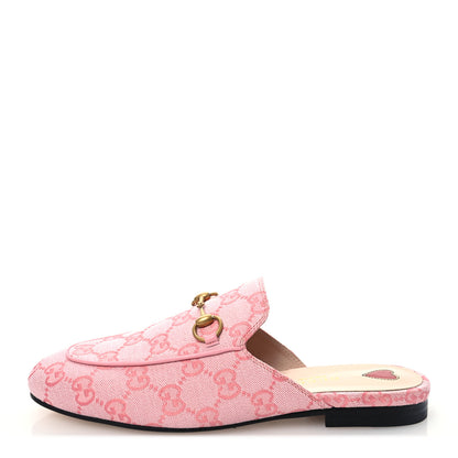 Gucci Canvas GG Monogram Nappa Womens Princetown Slippers 37 Cotton Candy Dark Cotton Candy Wild Rose 1 of 10