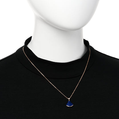 Bulgari 18K Rose Gold Diamond Lapis Lazuli Divas' Dream Pendant Necklace 2 of 8