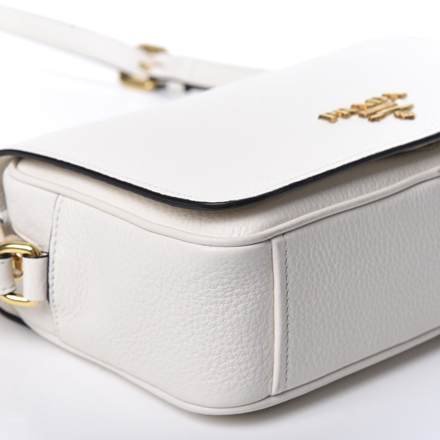 Vitello Phenix Flap Crossbody White