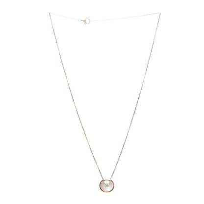 Cartier 18K Yellow Gold Diamond Mother of Pearl XS Amulette de Cartier Pendant Necklace 5 of 7